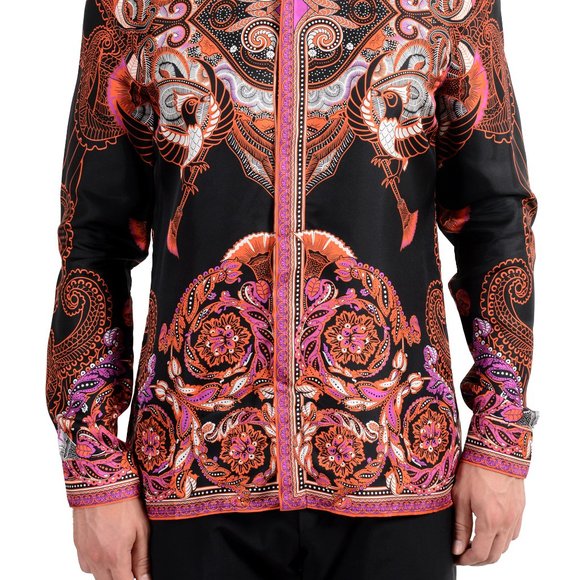 Versace Collection "Trend" Silk Graphic DressShirt - Picture 2 of 8